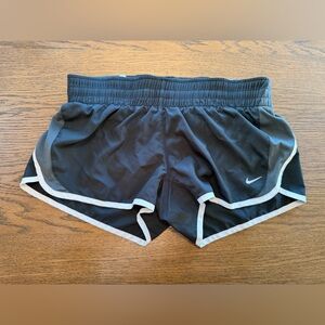 Nike Womens Black Athletic Running Shorts with Light Gray Trim